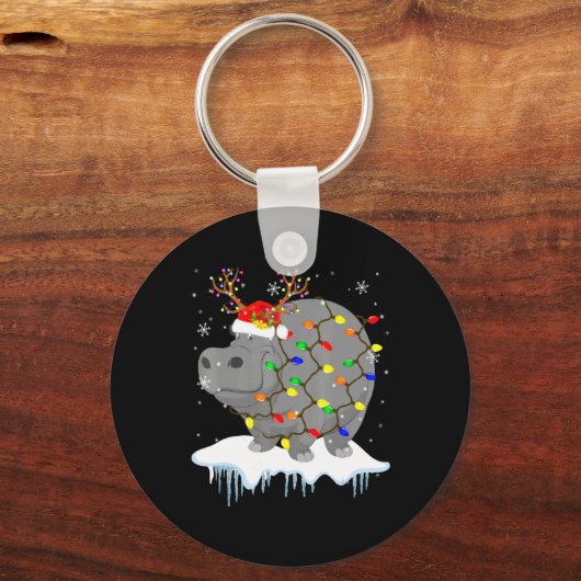 Santa Reindeer Hip Xmas Light Santa Reindeer Hip T Schlüsselanhänger (Vorderseite)