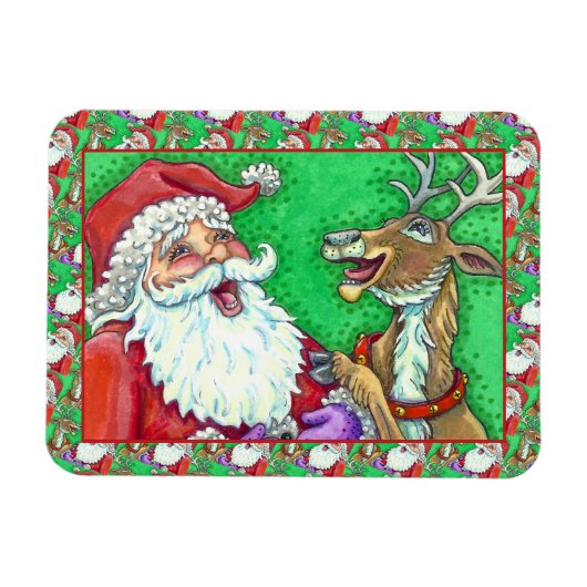SANTA & REINDEER KNOCK KNOCK JOKES Funny Magnet (Horizontal)