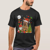 Santa Reindeer Lhasa Apso Xmas Gnome Tree Lights O T-Shirt (Vorderseite)