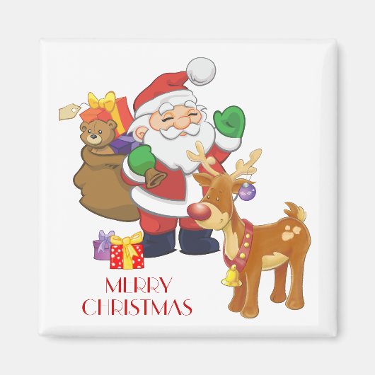 Santa & Reindeer Magnet (Vorne)