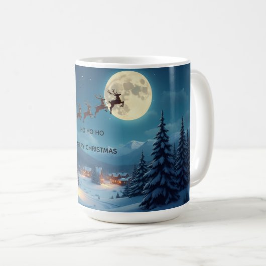 Santa Reindeer Moon Tasse (VorderseiteRechts)