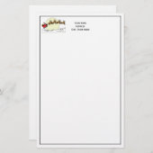Santa Reindeer Over Snow Covered Town Lt Moon Briefpapier (Vorne/Hinten)