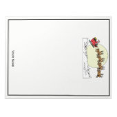 Santa Reindeer Over Snow Covered Town Lt Moon Notizblock (Vorderseite)