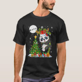 Santa Reindeer Panda Christmas Tree Lights Lover F T-Shirt (Vorderseite)