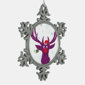 Santa Reindeer Pewter Snowflake Dekoration Schneeflocken Zinn-Ornament (Links)