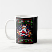 Santa Reindeer Play American Football Ugly Christm Kaffeetasse (Links)