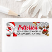 Santa & Reindeer Rücksendeadressen-Aufkleber (Insitu)