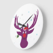 Santa Reindeer Rudolf Rund (große) Wall-Uhr Große Wanduhr (Winkel)