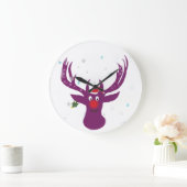 Santa Reindeer Rudolf Rund (große) Wall-Uhr Große Wanduhr (Zuhause)