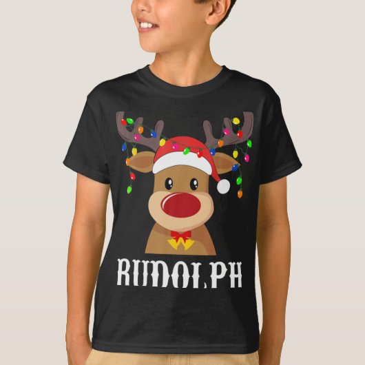 Santa Reindeer Rudolph Xmas Group Costume T Shirt (Vorderseite)