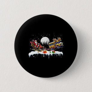Santa Reindeer School Bus Weihnachtsfahrerteam Lo Button