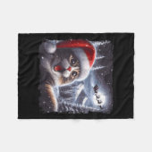 Santa Reindeer Selfie Cat Funny Christmas Tee Fleecedecke (Vorderseite (Horizontal))