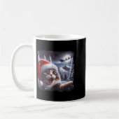 Santa Reindeer Selfie Cat Funny Christmas Tee Kaffeetasse (Links)