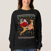 Santa Reindeer Shih Tzu Dog präsentiert Sweatshirt (Vorderseite)