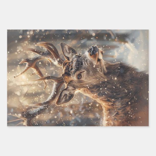 Santa Reindeer Sleigh Collection Geschenkpapier Set (Vorderseite 2)