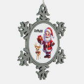 SANTA & REINDEER SNOWFLAKE ORNAMENT (Links)