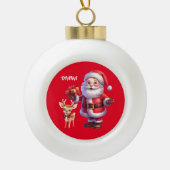 SANTA & REINDEER SNOWFLAKE ORNAMENT (Vorderseite)