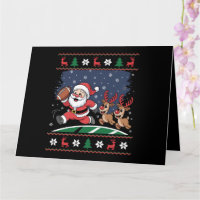 Santa Reindeer spielen American Football Ugly Xmas