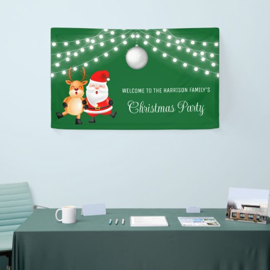 Santa Reindeer String Lights Weihnachtsball Banner (Messeveranstaltung)