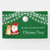 Santa Reindeer String Lights Weihnachtsball Banner (Horizontal)