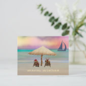 Santa Reindeer Tropical Island Sommerurlaub Feiertagspostkarte (Stehend Vorderseite)