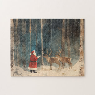 Santa Reindeer Vintage Puzzle
