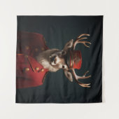 Santa Reindeer Wandteppich (Vorderseite (Horizontal))