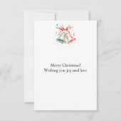 Santa Reindeers Christmas Flat Note Card Mitteilungskarte (Rückseite)