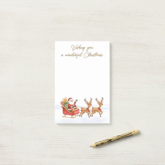 Santa Reindeers Christmas Post-it Klebezettel (Auf Schreibtisch)