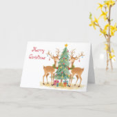 Santa reindeers helpers & whimsical Christmas Karte (Gelbe Blume)