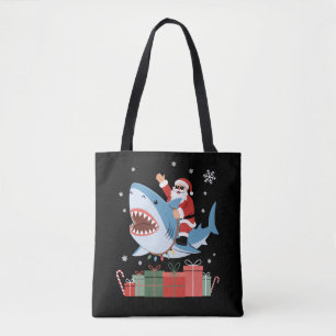 Santa-Reitender-Hai-Weihnachts-Pyjama-Süßer-Ozean Tasche