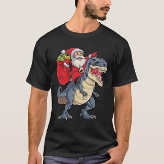 Santa reitet auf Dinosaurier bezüglich Weihnachtsg T-Shirt