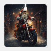 Santa reitet auf einem Harley Weihnachtsschmuck (Vorderseite)