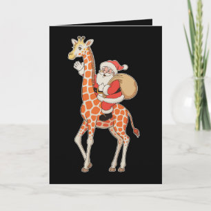 Santa reitet auf Giraffe Weihnachten Xmas Ferienze Karte