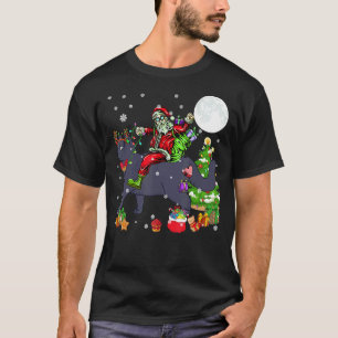 Santa reitet auf Rentier British Shorthair Katze C T-Shirt