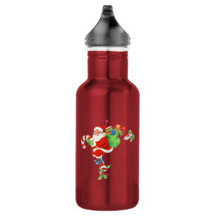 Santa reitet auf Zuckerstange Edelstahlflasche