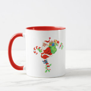 Santa reitet auf Zuckerstange Tasse