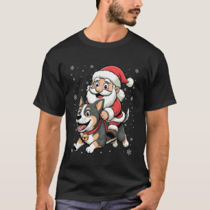 Santa Reitet Australian Cattle Haustier Hund Liebh T-Shirt