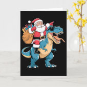 Santa Reitet Dinosaurier T Rex Weihnachten Jungen  Karte (Gelbe Blume)