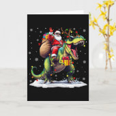 Santa Reitet Dinosaurier T Rex Weihnachten Jungen  Karte (Gelbe Blume)