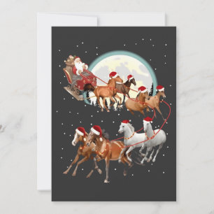 Santa reitet Pferde Pferdeschlitten Reitsport  Einladung