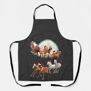 Santa reitet Pferde Pferdeschlitten Reitsport Schürze
