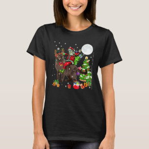 Santa Reitet Rentier Burmesische Katze Katze Weihn T-Shirt