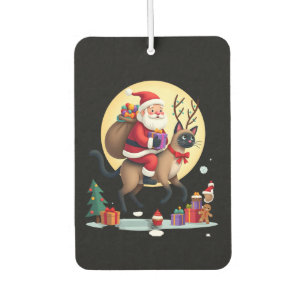 Santa Reitet Rentier Siamese Katze Weihnachtsbaum  Autolufterfrischer