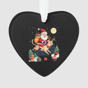 Santa Reitet Rentier Siamese Katze Weihnachtsbaum  Ornament