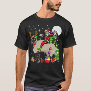 Santa Reitet Rentier Siamese Katze Weihnachtsbaum T-Shirt