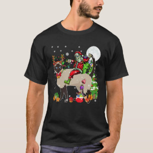 Santa Reitet Rentier Siamese Katze Weihnachtsbaum  T-Shirt
