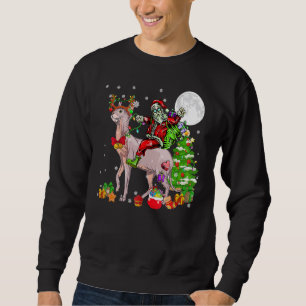 Santa Reitet Rentier Sphynx Katze Weihnachtsbaum Sweatshirt