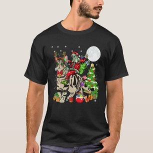 Santa Reitet Rentiere American Shorthair Katze Chr T-Shirt