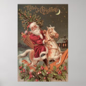 Santa Reitpferd Vintage Kunst Poster (Vorne)